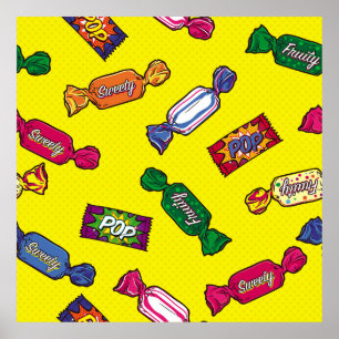 Färgigt godis Sömlöst mönster,pop,kandy,patte Poster