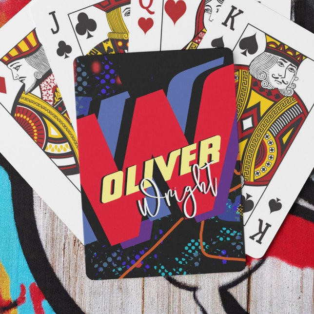 Färgigt Namn/Modern Monogram för varumärken Casinokort (Skapare uppladdad)