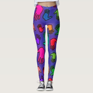 Färgigt Neon Händer Leggings