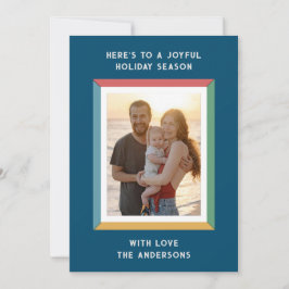 Färgigt Ram med stort Hälsning Julkort