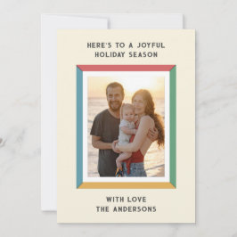 Färgigt Ram med stort Hälsning Julkort