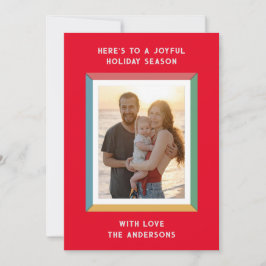 Färgigt Ram med stort Hälsning Julkort