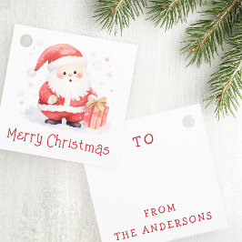 Färgillustration för ljusa tomten i God jul Gåvor Etiketter