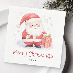 Färgillustration för ljusa tomten i God jul Pappersservett