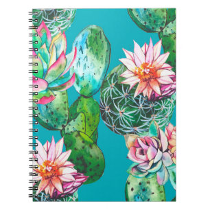 Färgillustration för succulents mönster anteckningsbok