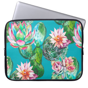 Färgillustration för succulents mönster laptop fodral