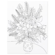 Färgillustration för svart vit blommigt, bouquet