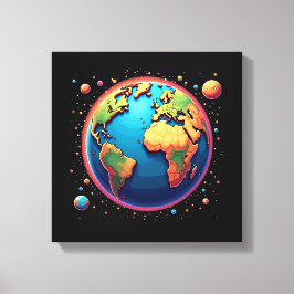 Färgjord i Space Canvas Wall Art