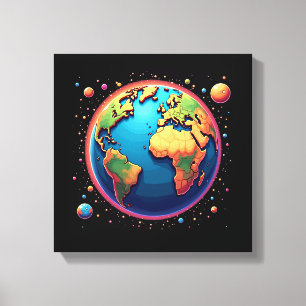 Färgjord i Space Canvas Wall Art