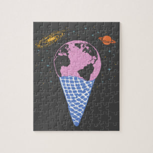 Färgjord och Universe Ice Cream Cone Artwork Pussel