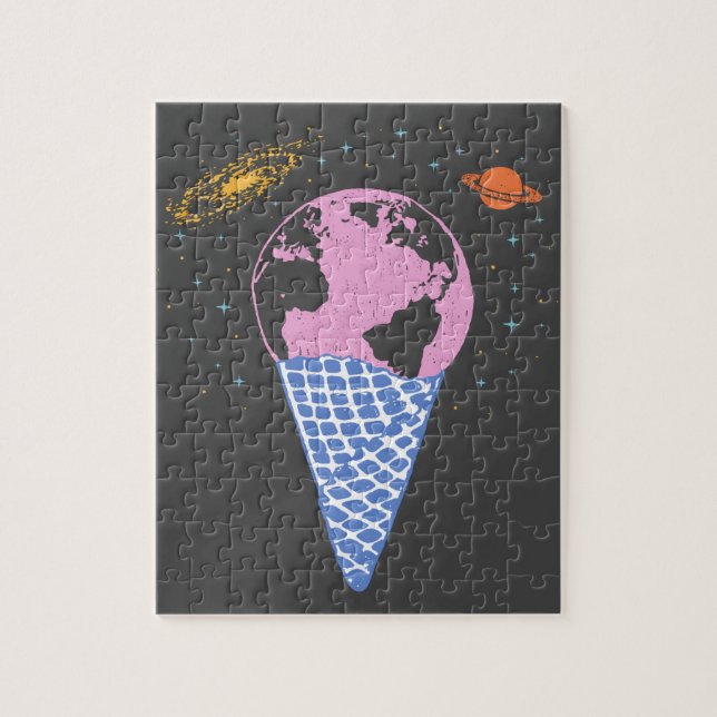 Färgjord och Universe Ice Cream Cone Artwork Pussel (Vertikal)