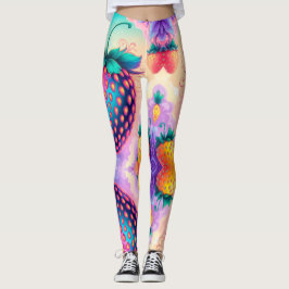Färgjordgubbar Leggings