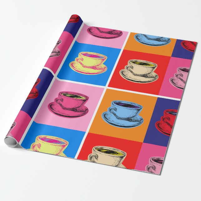 Färgkaffe Kopp Mugg Presentpapper (Utrullad)