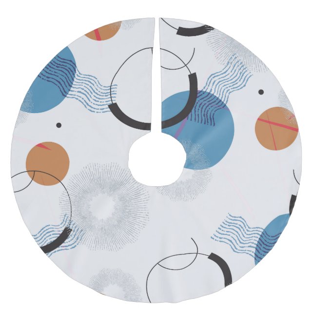 Färgkaktus: Cute Seamless Mönster Julgransmatta Borstad Polyester (Framsidan)