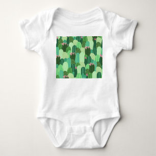 Färgkaktus Sömlös Mönster Illustration T Shirt