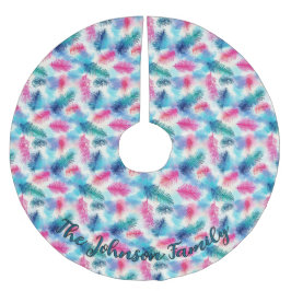 Färgkalk, Rosa och Lila Gren Namn Julgransmatta Borstad Polyester