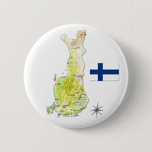 Färgkartan av Finland som drar emblem, klämmer Knapp