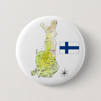 Färgkartan av Finland som drar emblem, klämmer Knapp