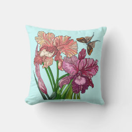 Färgkastare, iris med fjäril på mynta kudde