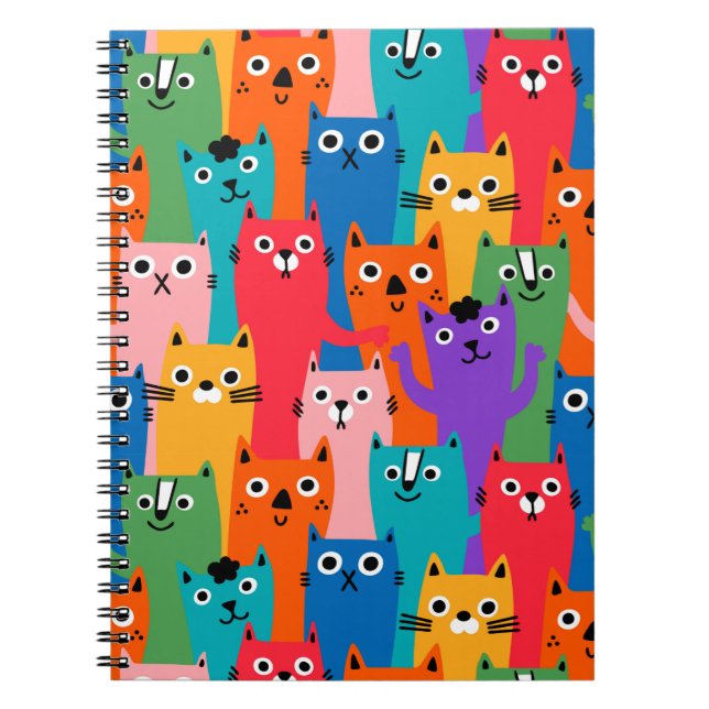 Färgkatter mönster anteckningsbok (Framsidan)