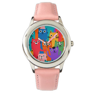 Färgkatter mönster armbandsur