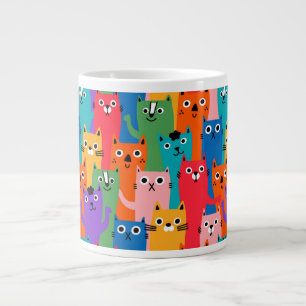 Färgkatter mönster jumbo mugg