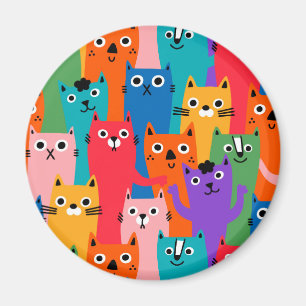 Färgkatter mönster magnet