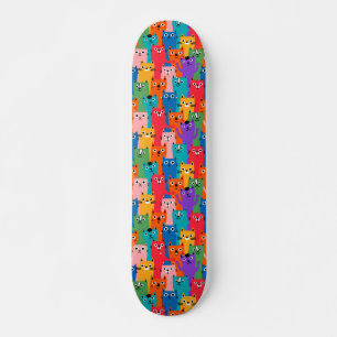 Färgkatter mönster mini skateboard bräda 18,5 cm