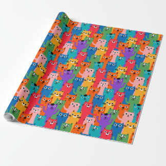 Färgkatter mönster presentpapper