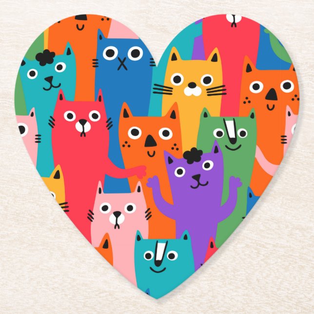 Färgkatter mönster underlägg papper (Framsida)