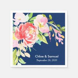 Färgkattlar och Blommigt Bröllop Pappersservett