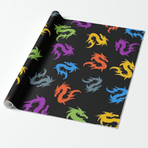 FÄRGKINESISKA DRAGON PRESENTPAPPER