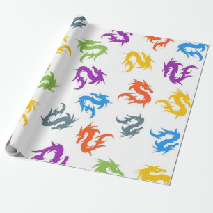 FÄRGKINESISKA DRAGON PRESENTPAPPER