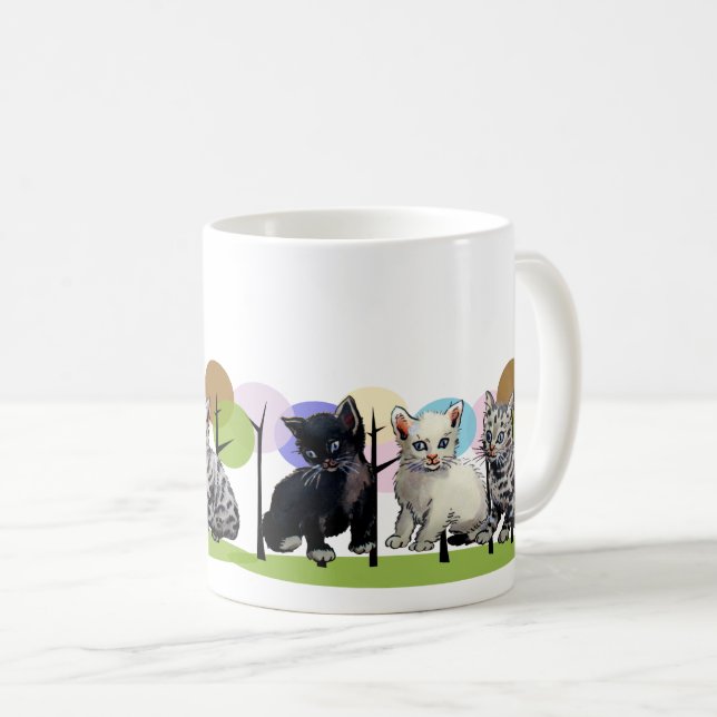 Färgkittensdesign för Djurälskare Kaffemugg (Framsida höger)