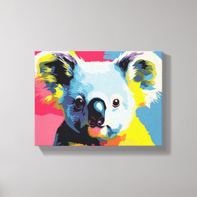 Färgkoala omslagna canvas art (Framsida)