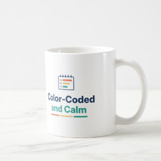 Färgkodad och lugn planerare älskare organiserad kaffemugg