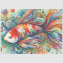 Färgkoi Fiskens vattenfärgsfärgade Orange avoupage