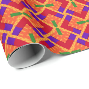 Färgkokande Kente-etnisk Mönster Presentpapper