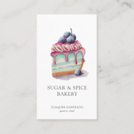 Färgkoks Baker Baker-bakverk, färglöst, vattenfärg Visitkort