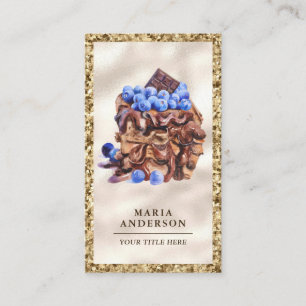 Färgkoks Blåbärsbakverk Visitkort