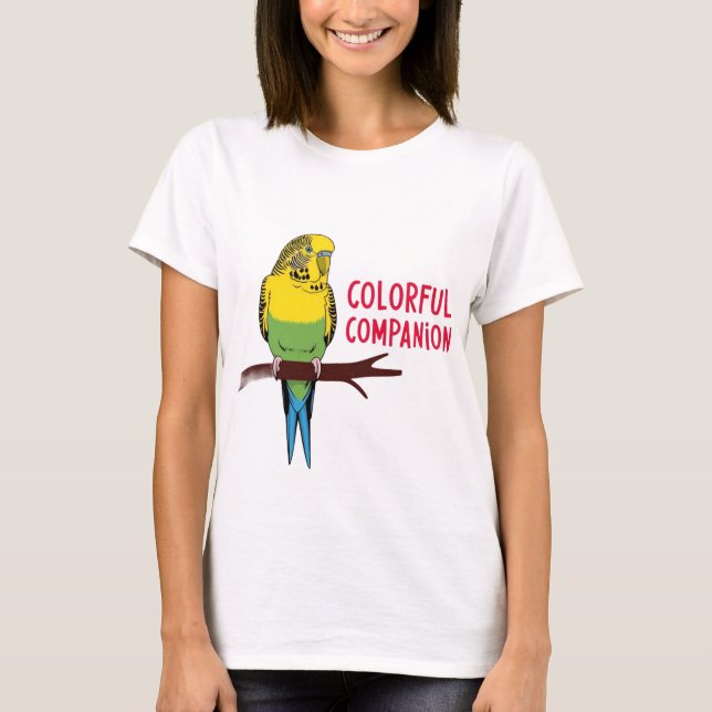 Färgkomplementet: Budgie Parrot Älskare Delight T Shirt (Framsida)