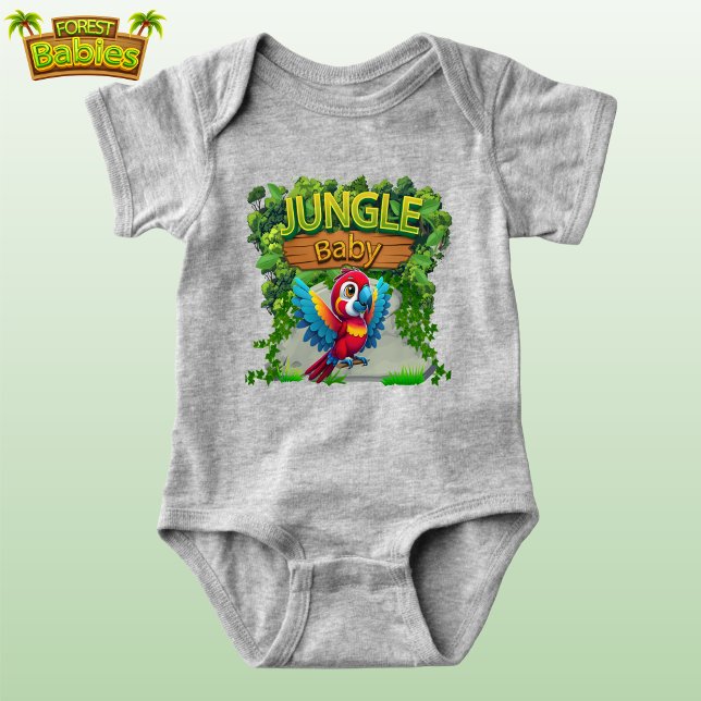 Färgkomt, Vild Bird, Whimsical Macaw Roligt 🦜 T Shirt (Colorful Parrot Cartoon Graphic, Wild Bird Illustration, Whimsical Macaw Fun Jungle Baby Bodysuit 🐦)