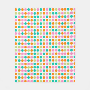 Färgkonfektyr polka dots retro 60:s konst fleecefilt