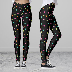 Färgkonfektyrer sprinkles polka prick rainbow pop leggings