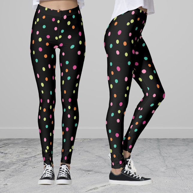 Färgkonfektyrer sprinkles polka prick rainbow pop leggings (Skapare uppladdad)