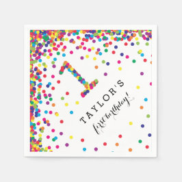Färgkonfetti 1:a födelsedag Party Pappersservett
