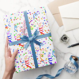 Färgkonfetti och strömmande Mönster Presentpapper