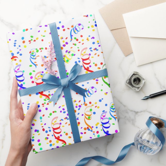 Färgkonfetti och strömmande Mönster Presentpapper (Gifting)