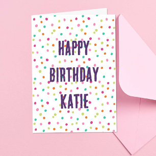 Färgkonfetti sprinkles polka prick rainbow kort