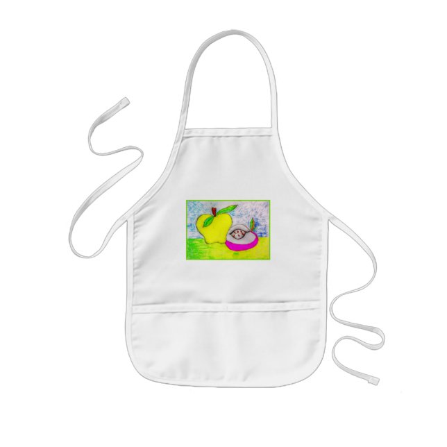 Färgkonst Apples Kids Apron Barnförkläde (Framsidan)